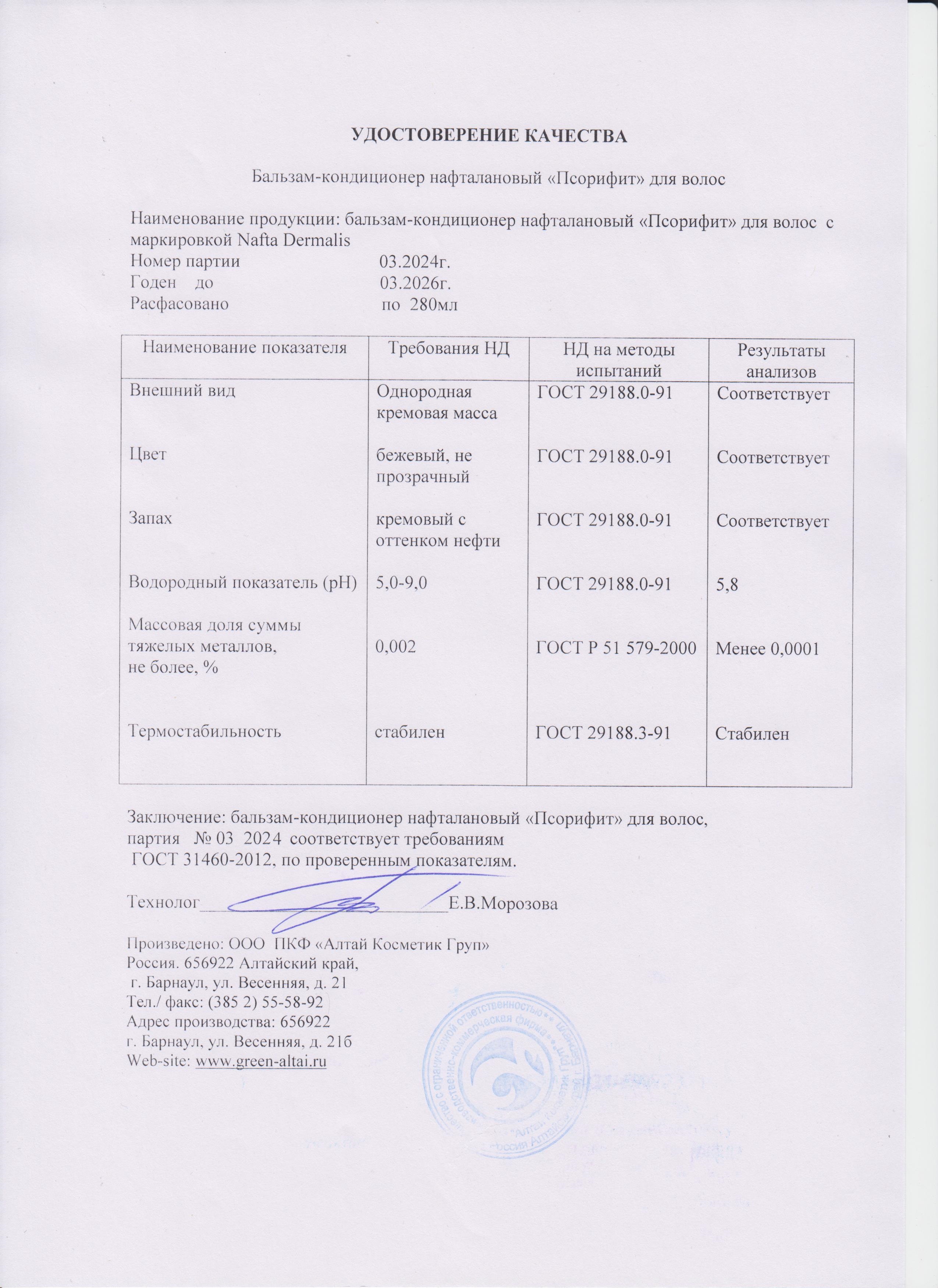Паспорт №032024